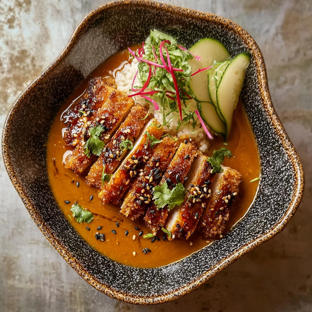 Miso-Honey Chicken Katsu Curry with Zesty Pickled Pears