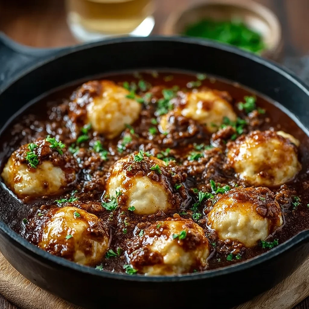 Comforting Ground Beef and Dumplings for Two – Cozy, Hearty, and Easy