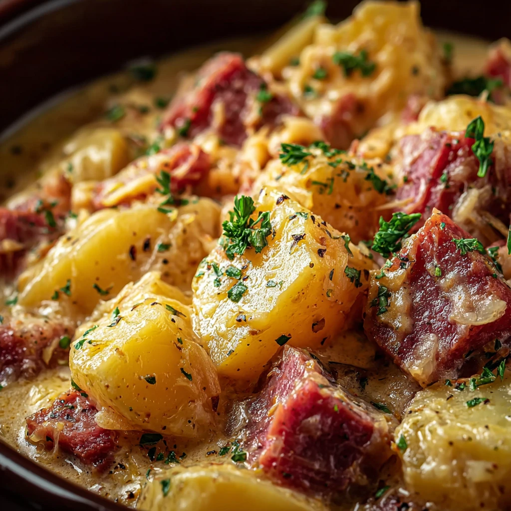 Creamy Crockpot Chicken Ham & Potatoes