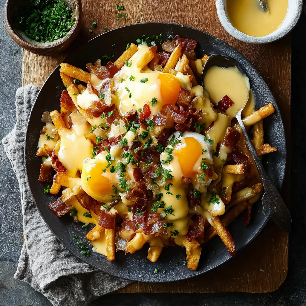 Delicious Breakfast Poutine with Hollandaise for a Cozy Morning