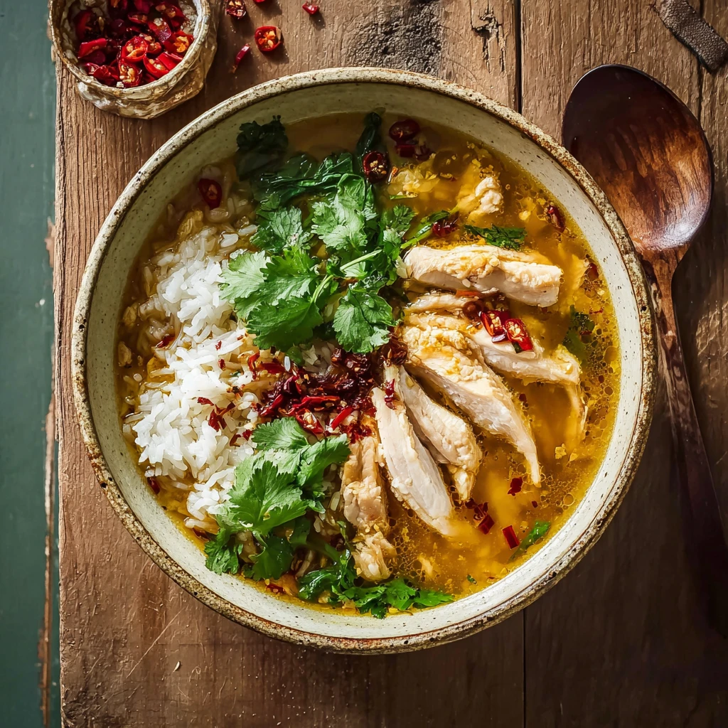Golden Lemongrass Chicken Brothy Rice for Cozy Nights In