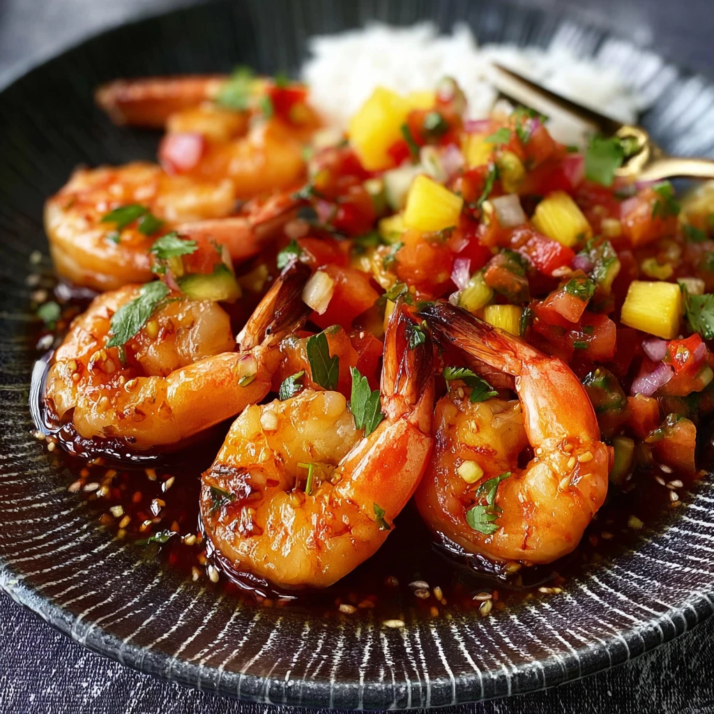 Grill Perfection: Barbecue Honey Soy Prawns with Salsa Delight