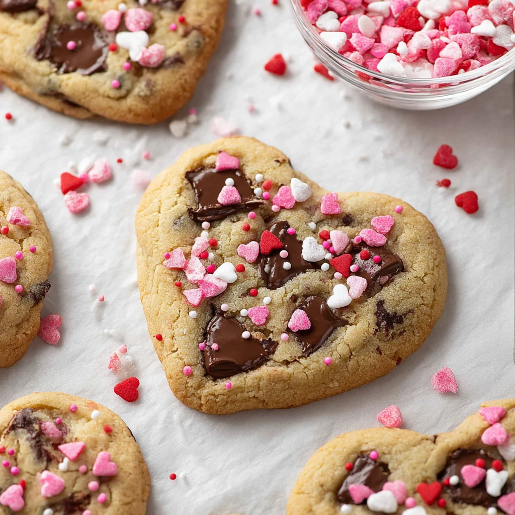 Heart-Shaped Chocolate Chip Cookies