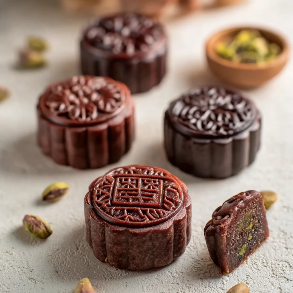 Irresistible Dubai Chocolate Mooncakes with Pistachio Bliss
