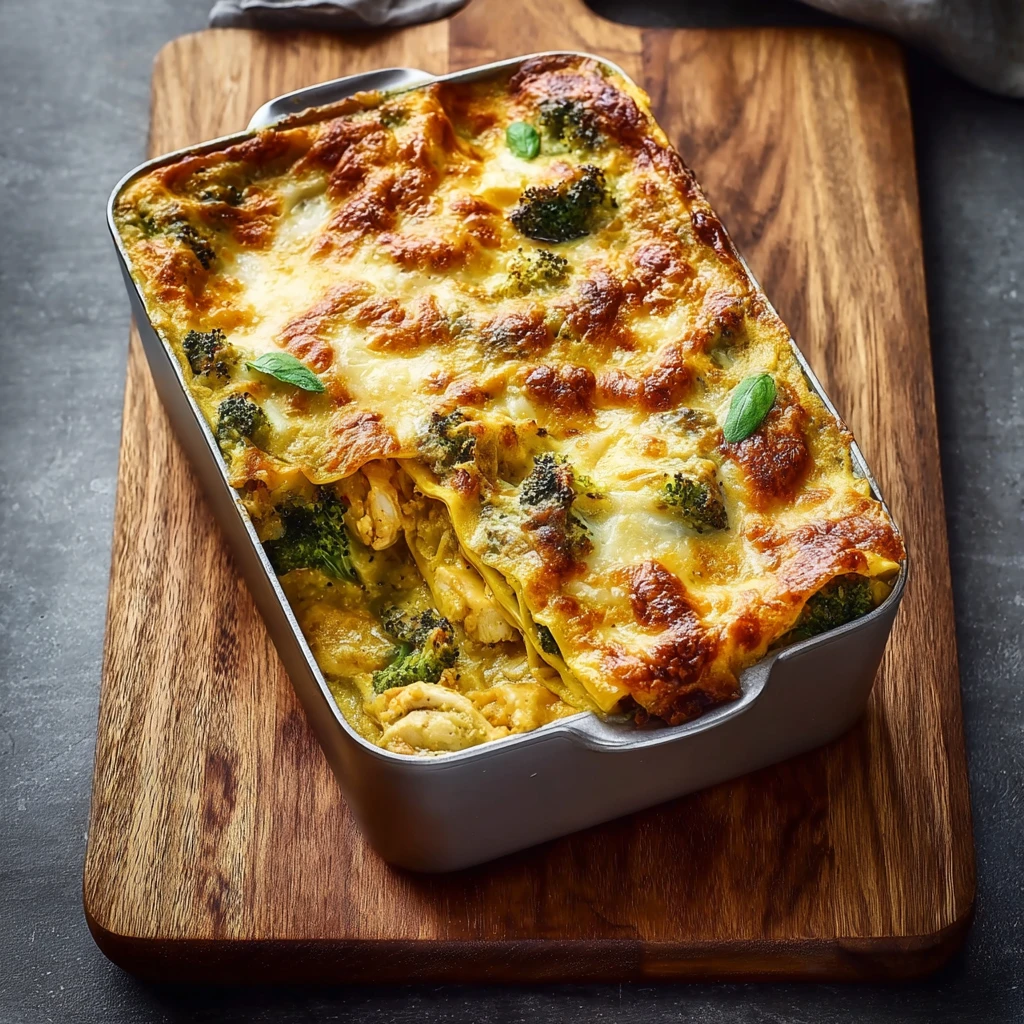 One Pan Yellow Curry Chicken And Broccoli Lasagne Delight