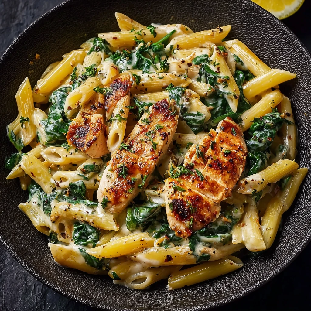 Pasta with Chicken and Spinach: Easy Family Favorite Dinner