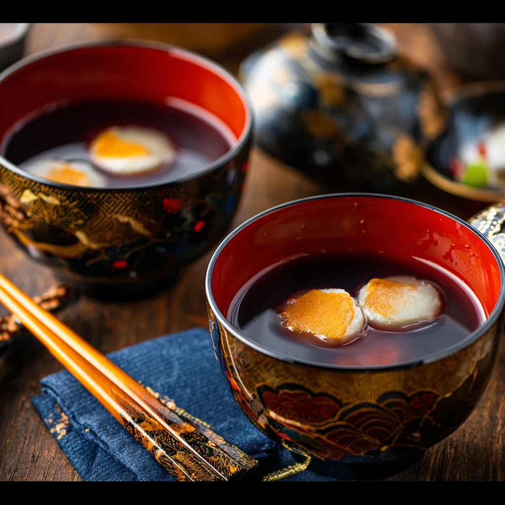 Zenzai (Sweet Red Bean Soup with Mochi)