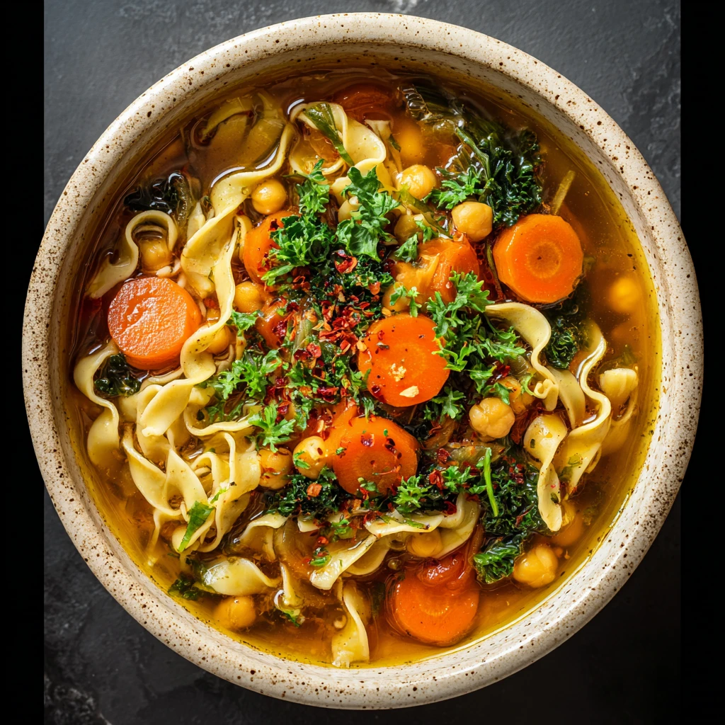Healthy Chickpea Noodle Soup