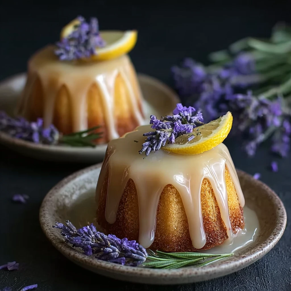 Mini Lemon Cakes with Lavender Glaze – Delicate, Fragrant, and Absolutely Stunning