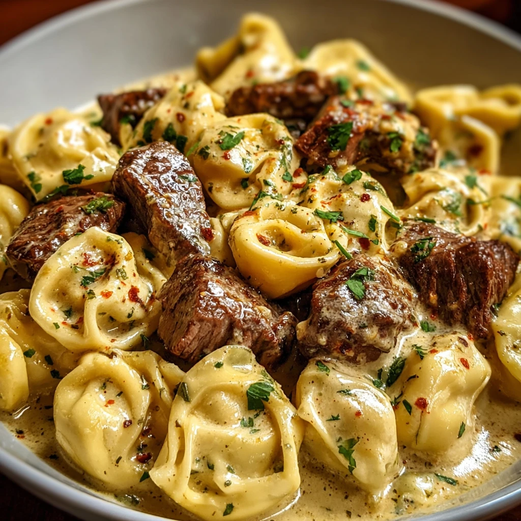 Cracked Garlic Steak Tortellini in Creamhouse Sauce Bliss
