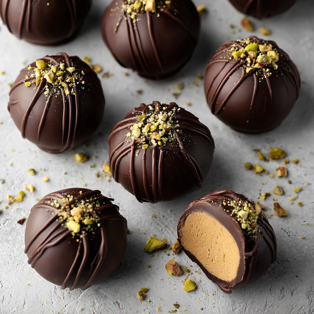 Chocolate Pistachio Peanut Butter Balls