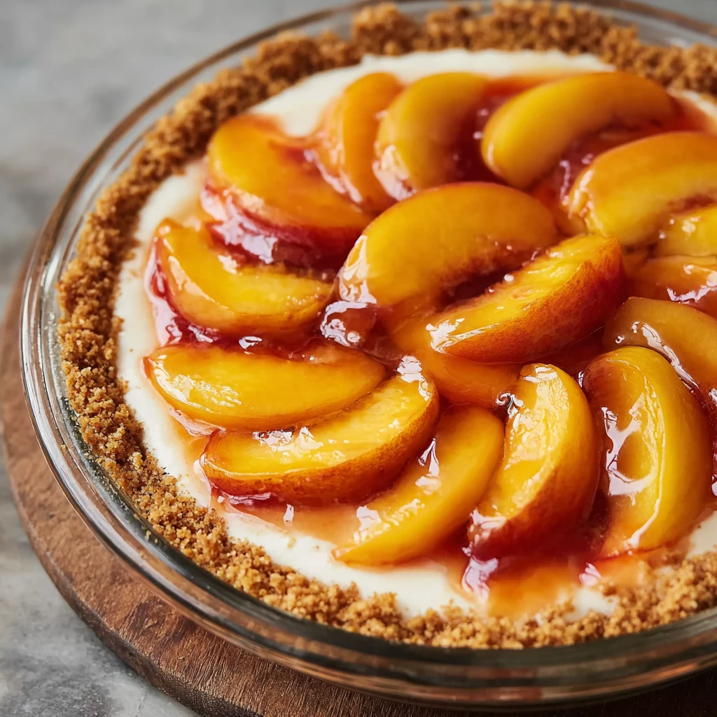 Easy Creamy Peach Pie with Graham Cracker Crust