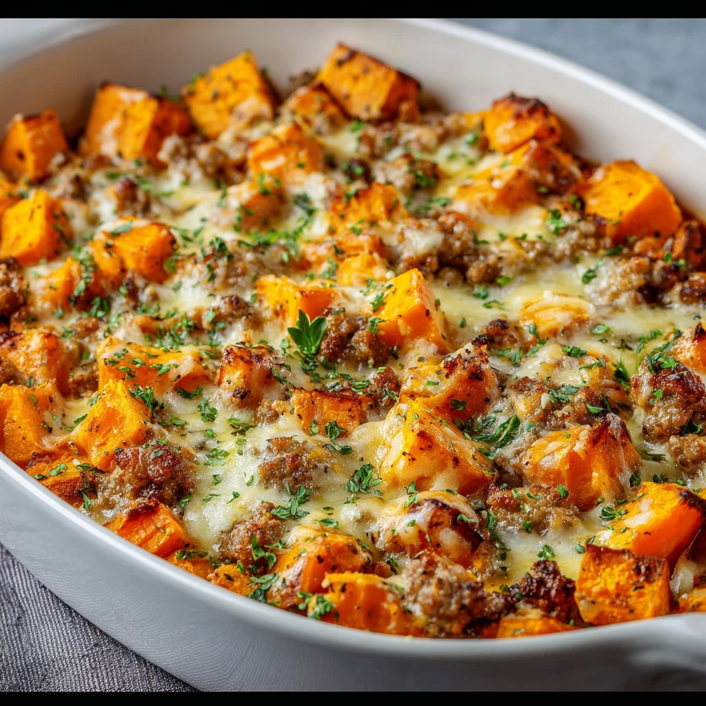 Ground Turkey Sweet Potato Bake