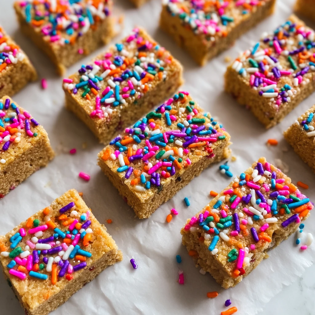 Healthy No-Bake Cake Batter Protein Bars