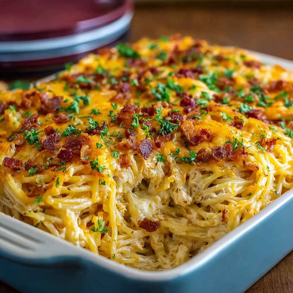 Irresistible Spicy Southern Cheesy Chicken Spaghetti Casserole