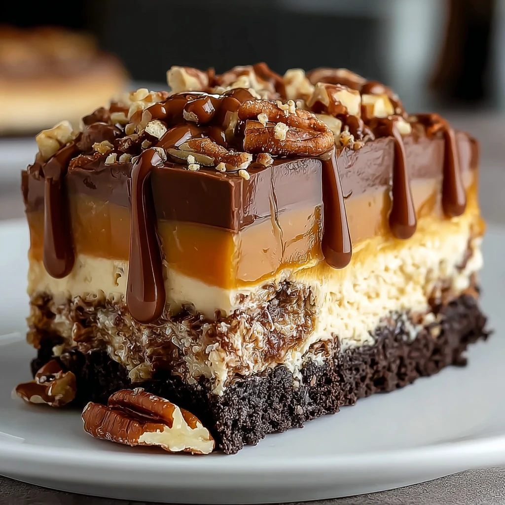 No Bake Turtle Lush: Amazing 5-Layer Chocolate Caramel Delight