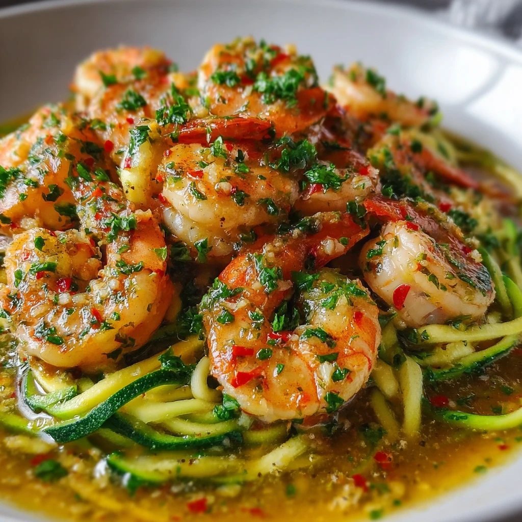 Quick Garlic Shrimp Recipe with Lemon Butter and Zucchini Noodles – Easy Healthy Dinner