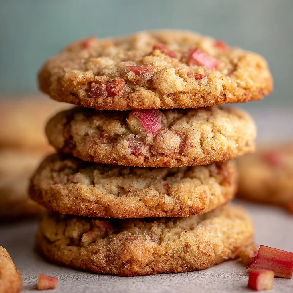 Soft and Chewy Rhubarb Cookies with Cinnamon