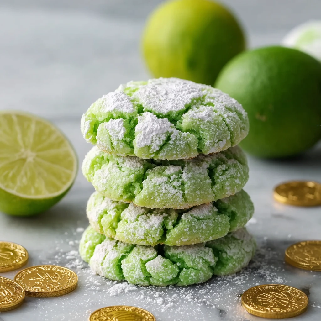 St. Patrick’s Day Lime Crinkle Cookies