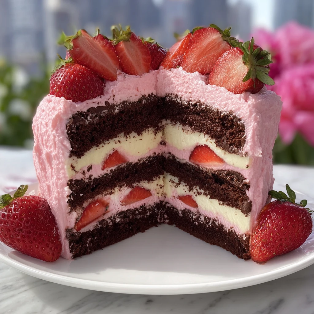 Strawberry Chocolate Layer Cake: 4 Irresistible Layers of Flavor