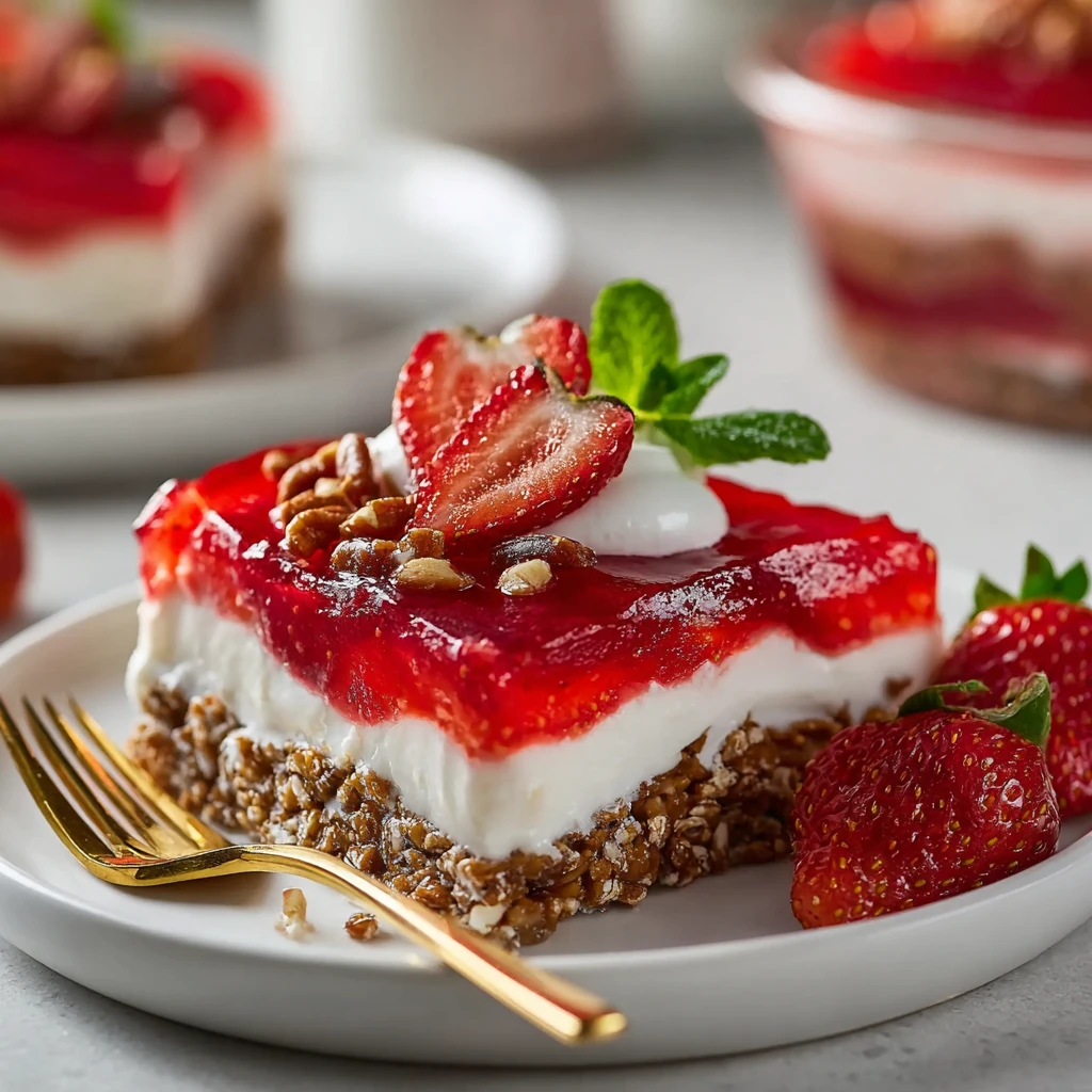 Strawberry Pretzel Salad with a Pecan Crunch Twist